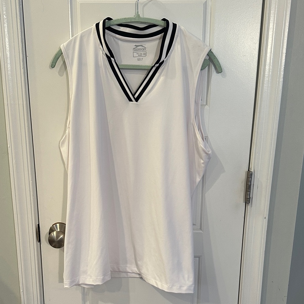 Slazenger White and Black Golf Top